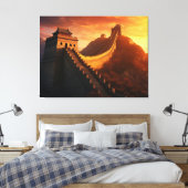 Grote Muur van China Sunset Canvas - Majestic Afdruk (Insitu (Slaapkamer))