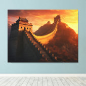 Grote Muur van China Sunset Canvas - Majestic Afdruk (Insitu (Houten vloer))
