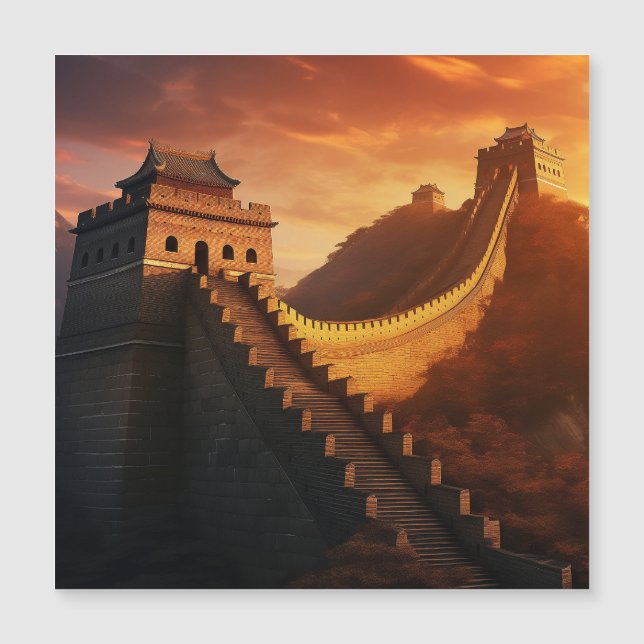 Grote Muur van China Sunset Magnetische Kaart - Az (Voorkant)
