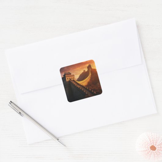 Grote Muur van China Sunset Sticker – Majestic Asi (Envelop)