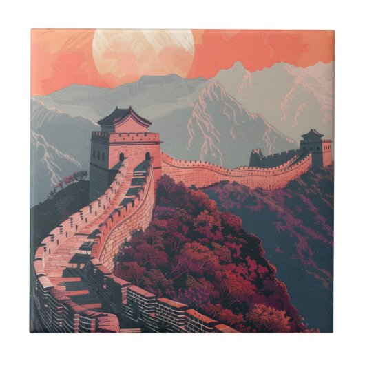 Grote muur van China Tegeltje (Voorkant)