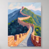 Grote Muur van China Travel Painting Poster (Voorkant)