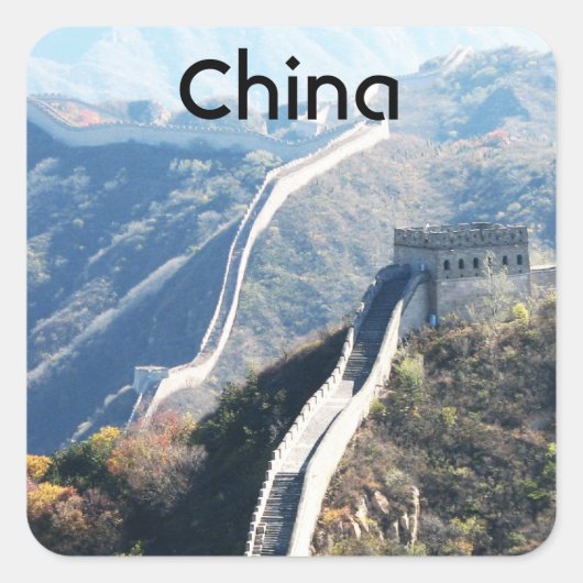 Grote muur van China Vierkante Sticker (Voorkant)