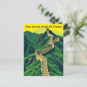 Grote Muur van China Vintage Travel Briefkaart (Staand voorkant)