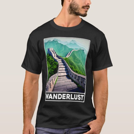 Grote muur van China Wanderlust T-shirt (Voorkant)