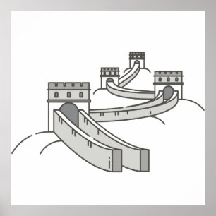 Grote muur van China Wereld Landmark Poster