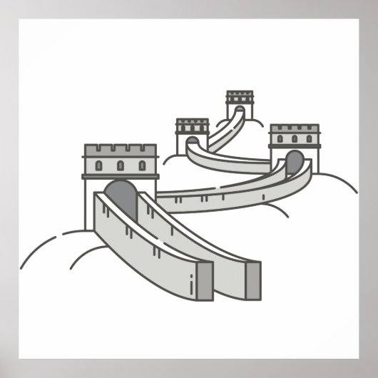 Grote muur van China Wereld Landmark Poster (Voorkant)