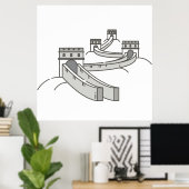 Grote muur van China Wereld Landmark Poster (Thuiskantoor)