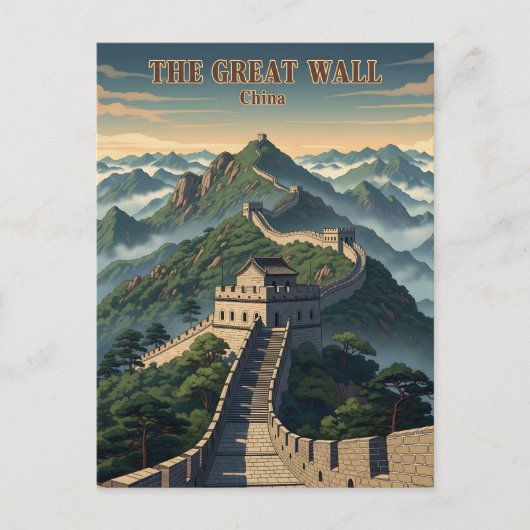 grote muur van China wikkeling Briefkaart (Voorkant)