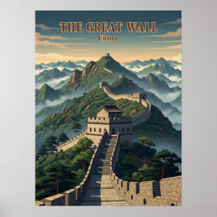 grote muur van China wikkeling Poster