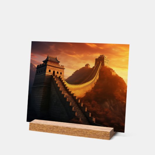 Grote Muur van China Zonsondergang Acryl Teken – M Acryl Bord (Hoek)