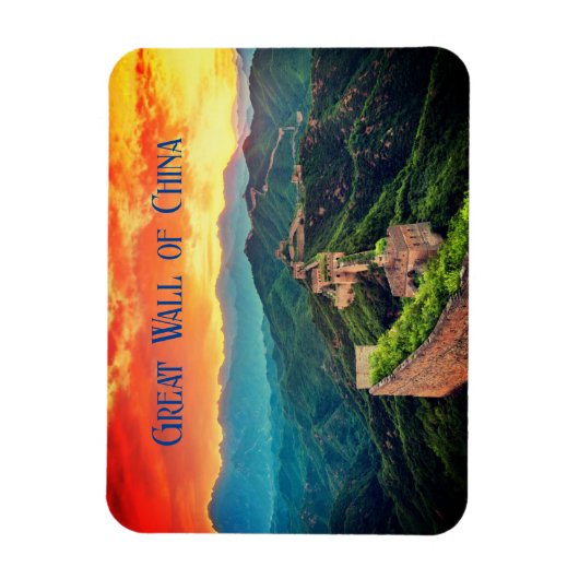 Grote Muur van China zonsondergang gestileerd Magneet (Verticaal)