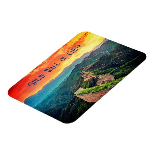 Grote Muur van China zonsondergang gestileerd Magneet (Linkerzijde)