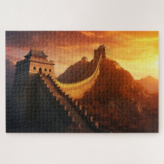 Grote Muur van China Zonsondergang Jigsaw Puzzel M (Horizontaal)
