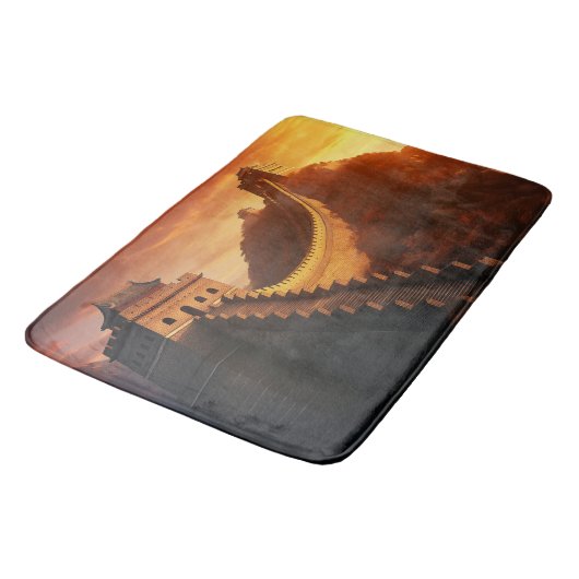 Grote Muur van China Zonsondergang - Majestic Badmat (Gekanteld)