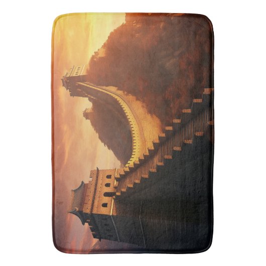 Grote Muur van China Zonsondergang - Majestic Badmat (Voorkant Verticaal)
