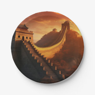 Grote Muur van China Zonsondergang - Majestic Papieren Bordje