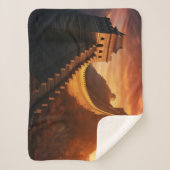 Grote Muur van China Zonsondergang - Majestic Sherpa Deken (Voorkant)