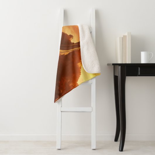 Grote Muur van China Zonsondergang - Majestic Sherpa Deken (In situ)