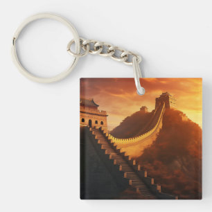 Grote Muur van China Zonsondergang - Majestic Sleutelhanger