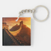 Grote Muur van China Zonsondergang - Majestic Sleutelhanger (Achterkant)