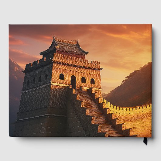 Grote Muur van China Zonsondergang – Majestueus Gastenboek (Achterkant)