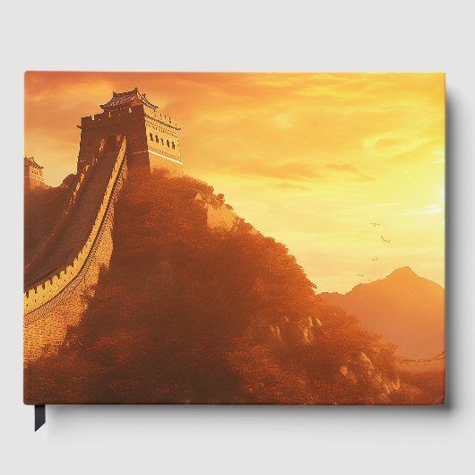 Grote Muur van China Zonsondergang – Majestueus Gastenboek (Voorkant)