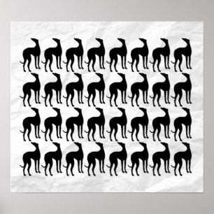 Grote muur van Greyhounds Poster