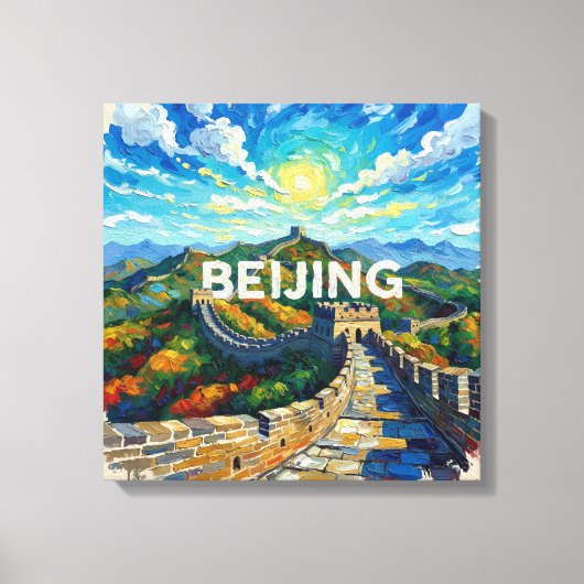Grote Muur van Peking ochtendlicht canvas kunst (Voorkant)