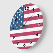 Grote muurklok met Amerikaanse vlag Grote Klok (Hoek)