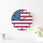 Grote muurklok met Amerikaanse vlag Grote Klok (Huis)