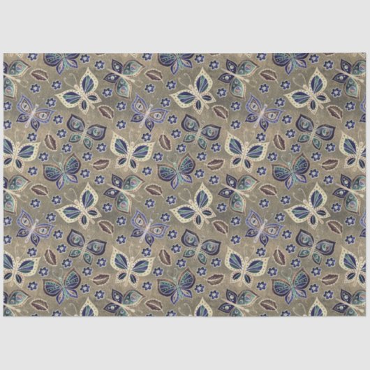 Grote Naadloze Vlinderpatroon Decoupage Tissuepapier (Voorkant)