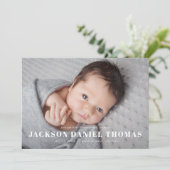 Grote Naam Volledige Bloed Foto Nieuwe Baby Aankondiging (Staand voorkant)