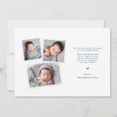 Grote Naam Volledige Bloed Foto Nieuwe Baby Aankondiging (Achterkant)