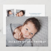 Grote Naam Volledige Bloed Foto Nieuwe Baby Aankondiging (Voorkant / Achterkant)
