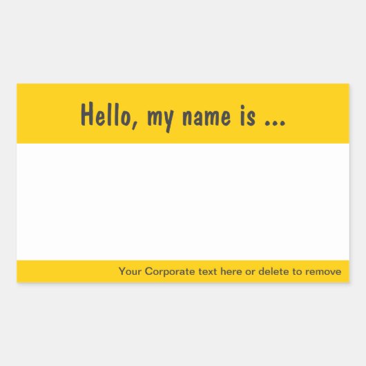 Grote naamtag / Badge-sticker voor bedrijfsvoorval Rechthoekige Sticker (Voorkant)
