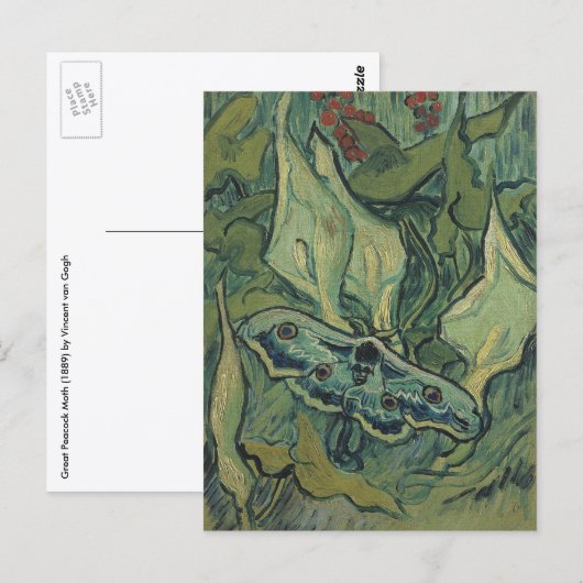 Grote nachtpauwogenvlinder door Vincent van Gogh Briefkaart (Voorkant / Achterkant)
