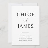 Grote namen Moderne Typografie Zwart Wit Bruiloft Save The Date (Voorkant)