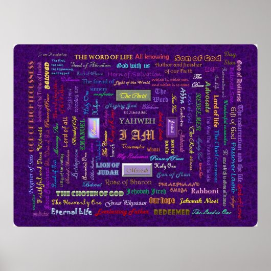 grote namen van God poster (Voorkant)