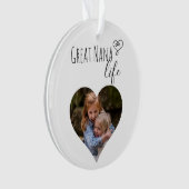 Grote Nana Life Grootmoeder Foto Hart Gift Ornament (voorkant)
