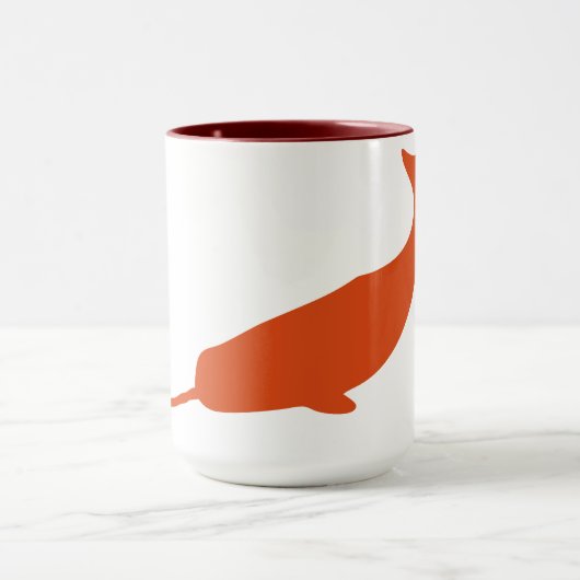 Grote Narwhal Silhouette Koffie Mok (Midden)