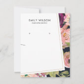 GROTE NAVY BLUSH FLORAL STUD KETTING DISPLAY KAART (Voorkant)