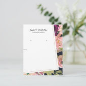 GROTE NAVY BLUSH FLORAL STUD KETTING DISPLAY KAART (Staand voorkant)