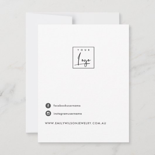 GROTE NAVY BLUSH FLORAL STUD KETTING DISPLAY KAART (Achterkant)