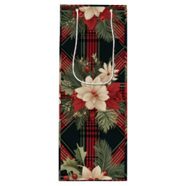 Grote Navy Plaid Gift Bag Wijn Cadeautas