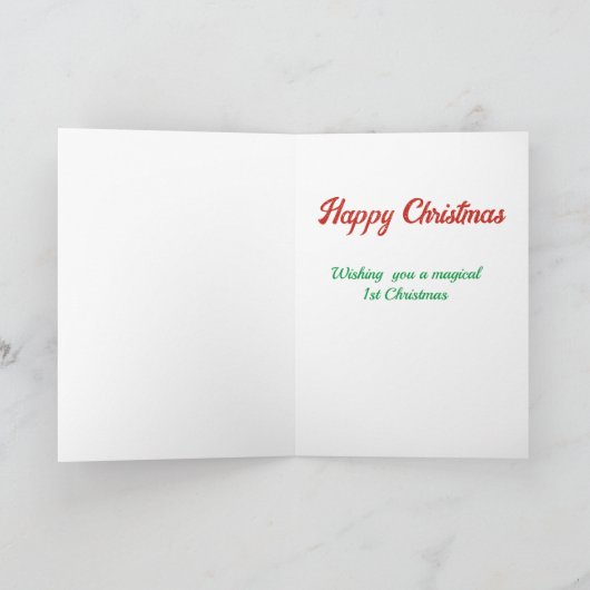 Grote neef 1e Kerstmis Dinosaurus Feestdagen Kaart (Binnen)