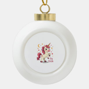 Grote neef eenhoorn vintage schattige kinderen typ keramische bal ornament
