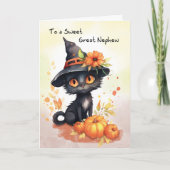 Grote neef lieve halloween kat kaart (Voorkant)