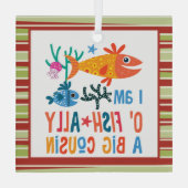 grote neef O-FISH bondgenoot van een grote nicht k Glas Ornament (Achterkant)
