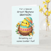 Grote neef Paaskuiken Breaking Shell Kaart (Gele Bloem)